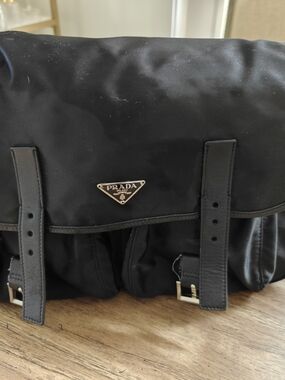 Prada Vela Nylon Messenger Bag - Black, Nero
